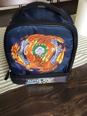 Y2K Beyblade Burst Fafnir dual compartment insulated lunch bag.